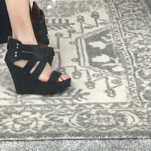 Charlotte Russe Shoes - Black Wedges